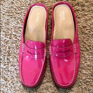 Hot pink patent mules, Bass weejuns
